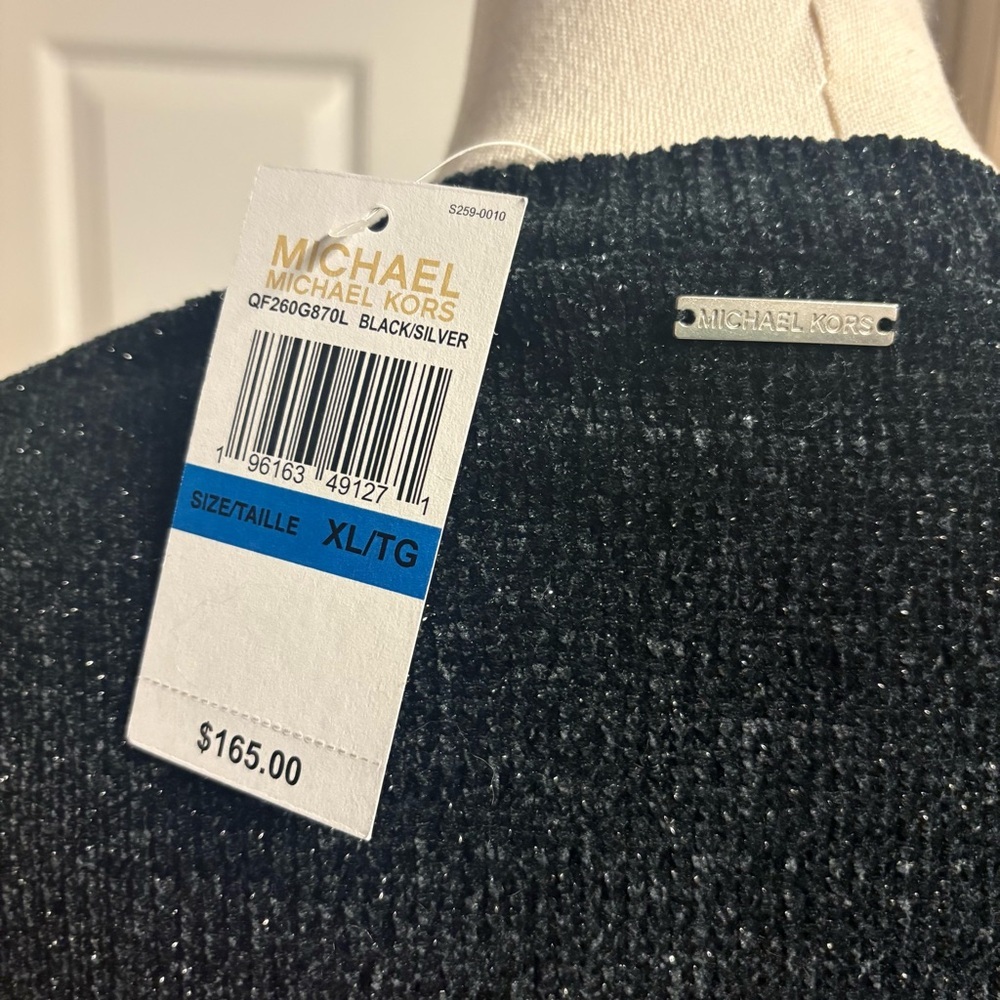 NWT Michael Kors Black Sparkly Sweater - Picture 6 of 8